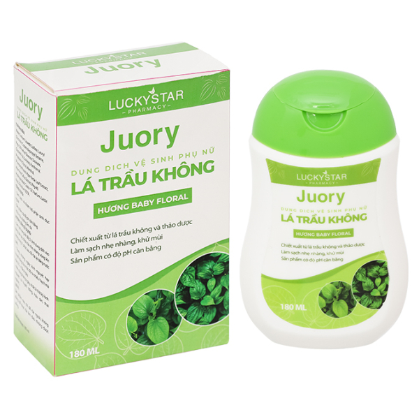 Dung dịch vệ sinh phụ nữ Lucky Star Juory Lá Trầu Không khử mùi chai 180ml