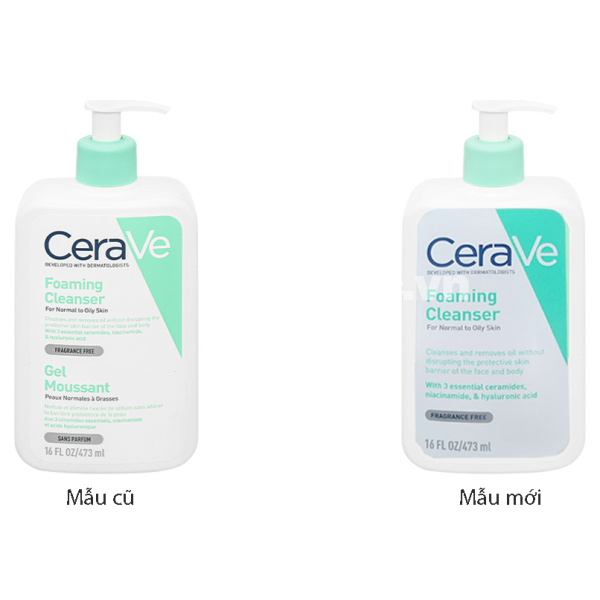 Sữa rửa mặt CeraVe Foaming Cleanser làm sạch sâu cho da chai 473ml
