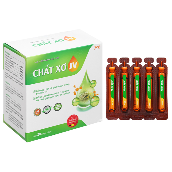 Dung dịch chất xơ JV bổ sung chất xơ, hỗ trợ giảm táo bón hộp 20 ống x 10ml
