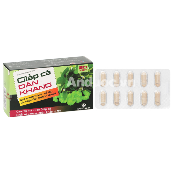 Giấp cá Dân Khang hỗ trợ nhuận tràng, tăng cường tiêu hóa hộp 30 viên