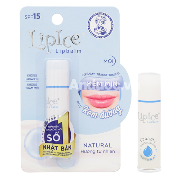 Son dưỡng môi LipIce không màu chuyển kem mịn không hương cây 4.3g