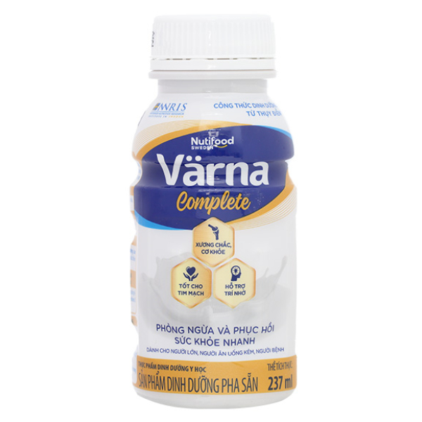 Sữa bột pha sẵn Nutifood Varna Complete giúp bổ sung dinh dưỡng chai 237ml