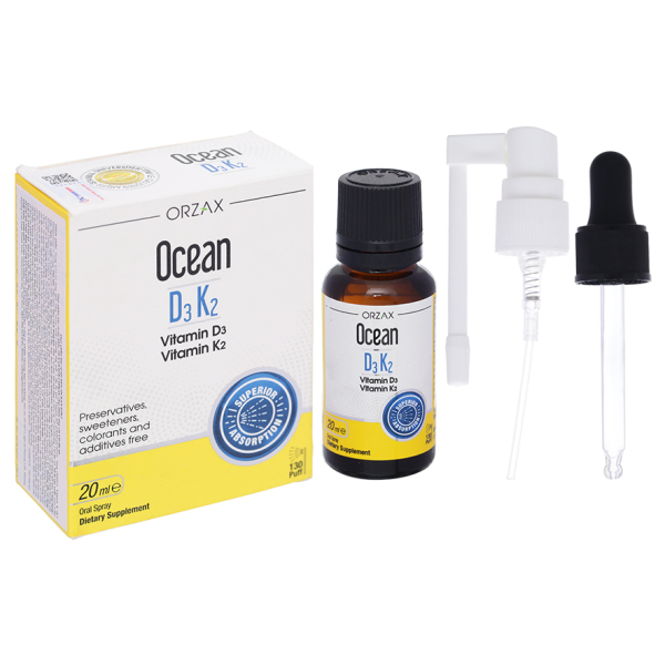 Xịt Ocean D3K2 bổ sung vitamin giúp xương và răng chắc khỏe chai 20ml