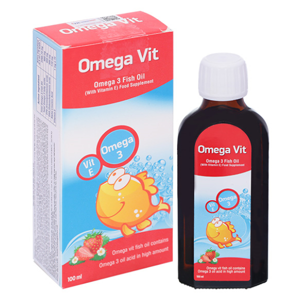 Siro dầu cá Omega Vit bổ sung khoáng chất, tăng khả năng chống oxy hoá chai 100ml