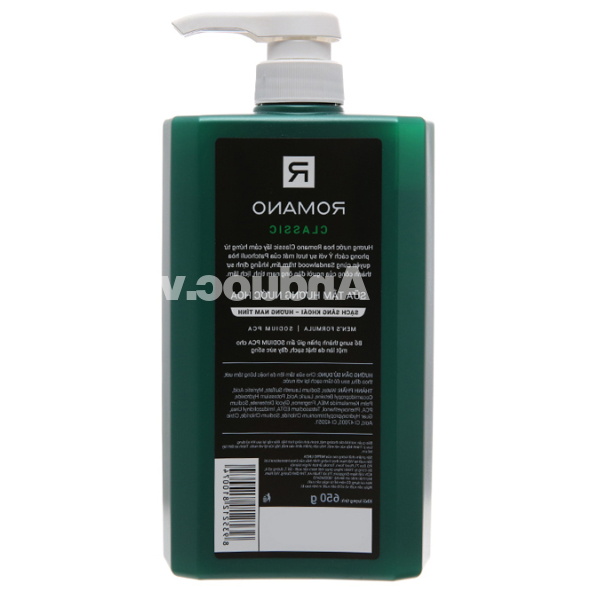 Sữa tắm Romano Classic hương nước hoa sạch sảng khoái chai 650g