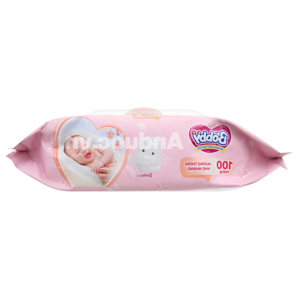 Khăn ướt em bé Bobby hương thơm nhẹ nhàng gói 100 miếng