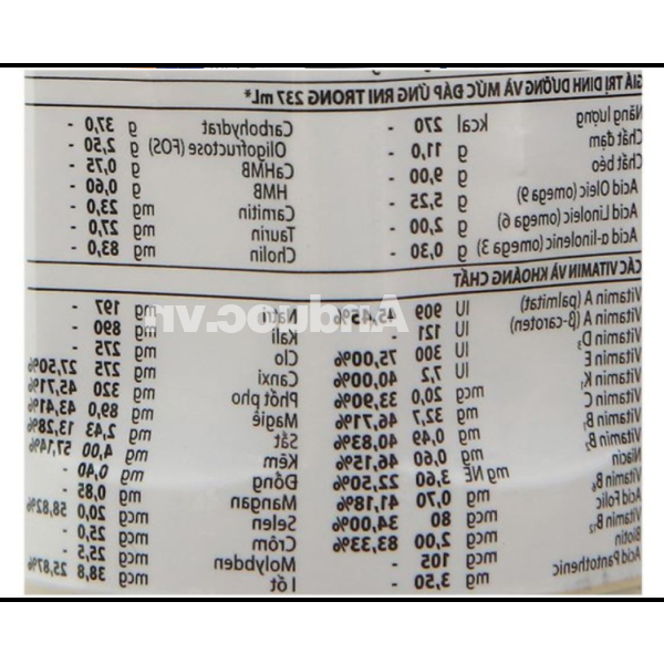 Sữa bột pha sẵn Ensure Gold Vigor bổ sung dinh dưỡng đầy đủ hương vani chai 237ml