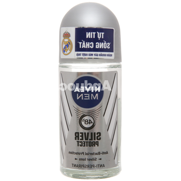 Lăn khử mùi Nivea Men Silver Protect ngăn vi khuẩn gây mùi chai 50ml