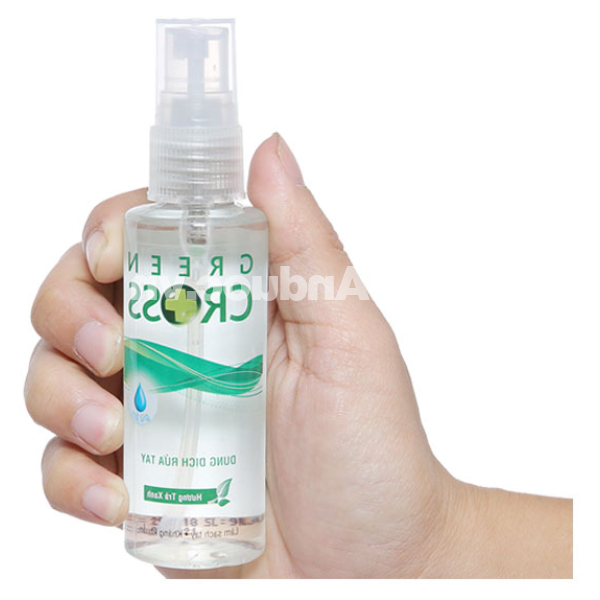 Xịt rửa tay khô Green Gross hương trà xanh kháng khuẩn chai 70ml