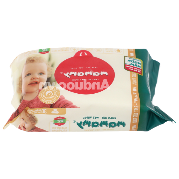 Khăn ướt em bé Mamamy không mùi hương gói 30 miếng