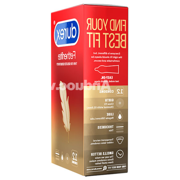 Bao cao su Durex Fetherlite siêu mỏng, tăng khoái cảm 52mm hộp 12 cái