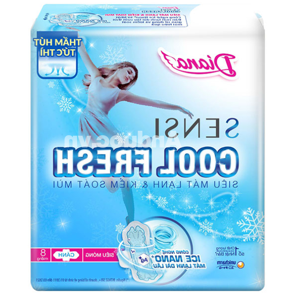 Băng vệ sinh Diana Cool Fresh siêu mỏng cánh gói 8 miếng