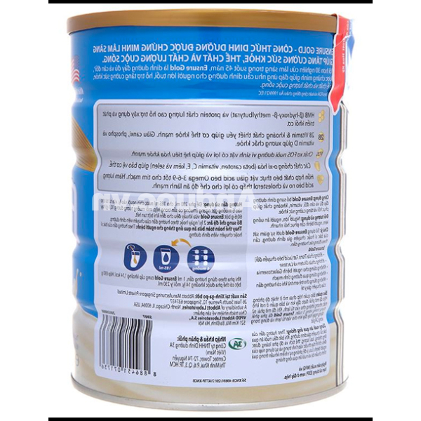 Sữa bột Ensure Gold bổ sung dinh dưỡng đầy đủ hương vani ít ngọt lon 850g