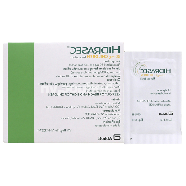 Thuốc bột Hidrasec Children 30mg trị tiêu chảy, bù nước ở trẻ em hộp 30 gói