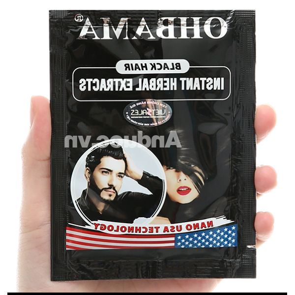 Dầu gội đen tóc thảo mộc Ohbama hộp 10 gói x 20ml