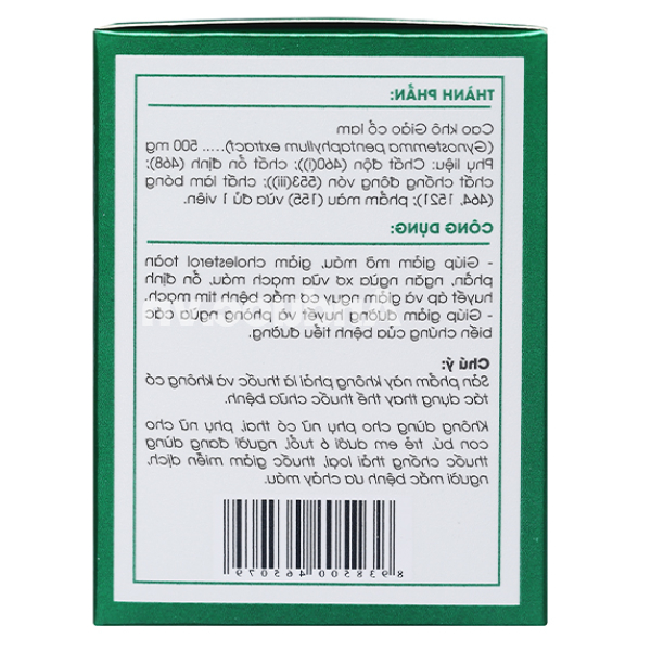 Giảo Cổ Lam Tuệ Linh hỗ trợ giảm mỡ máu, ngừa xơ vữa chai 60 viên