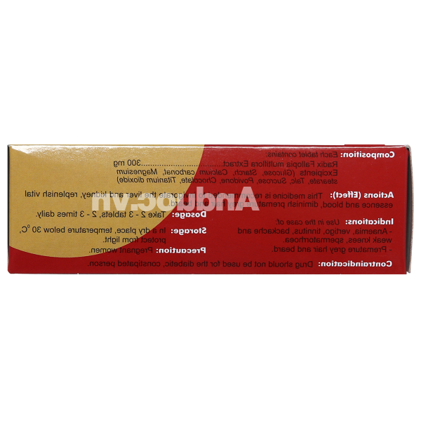 Hà Thủ Ô Traphaco hỗ trợ trị thiếu máu, tóc bạc sớm (5 vỉ x 20 viên)