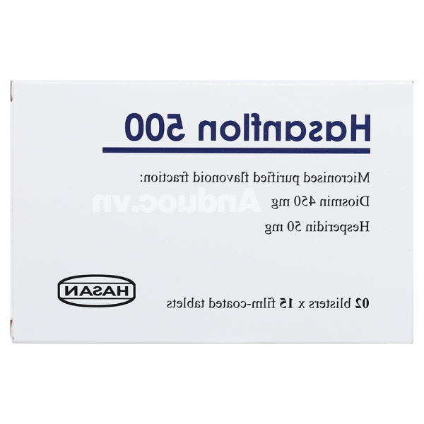 Hasanflon 500trị suy giãn tĩnh mạch, trĩ (2 vỉ x 15 viên)