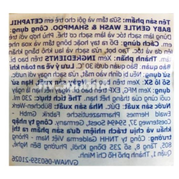 Sữa tắm gội Cetaphil Baby kháng khuẩn, cấp ẩm cho bé chai 230ml