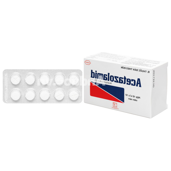 Acetazolamid Pharmedic 250mg trị glôcôm, động kinh nhẹ (10 vỉ x 10 viên)