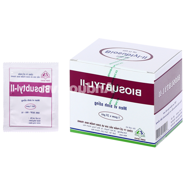 Bột men vi sinh Biosubtyl-II trị tiêu chảy, viêm ruột cấp và mạn tính (25 gói x 1g)