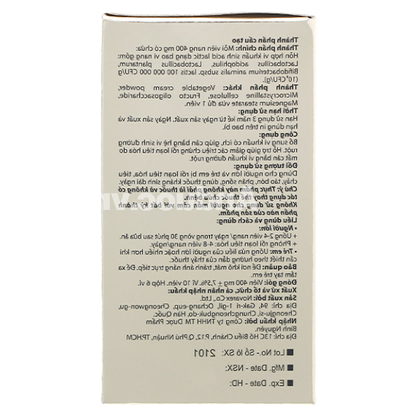 Men vi sinh Lactomin bổ sung lợi khuẩn hộp 60 viên