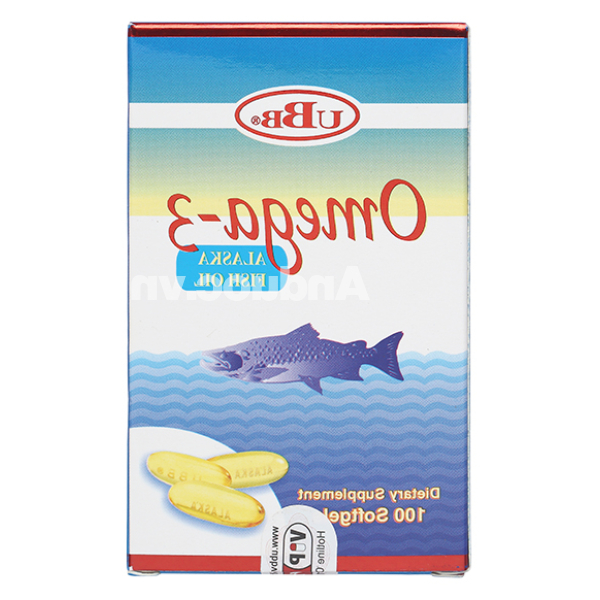 Dầu cá UBB Omega-3 hỗ trợ giảm mỡ máu, phát triển não bộ chai 100 viên
