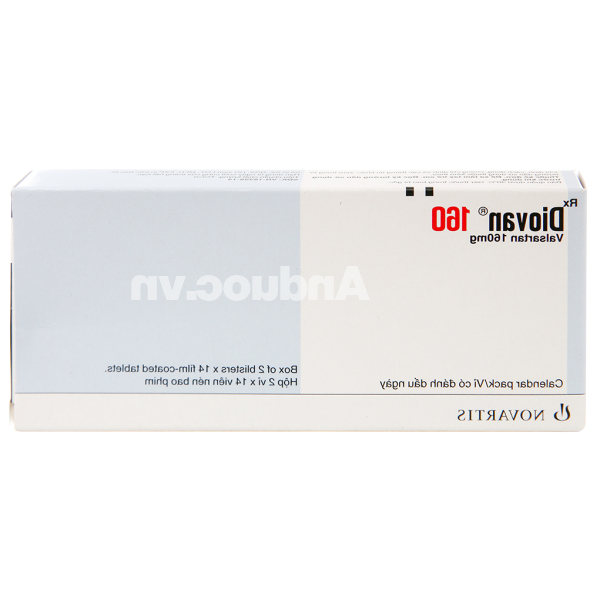 Diovan 160 trị tăng huyết áp, suy tim, sau nhồi máu cơ tim (2 vỉ x 14 viên)