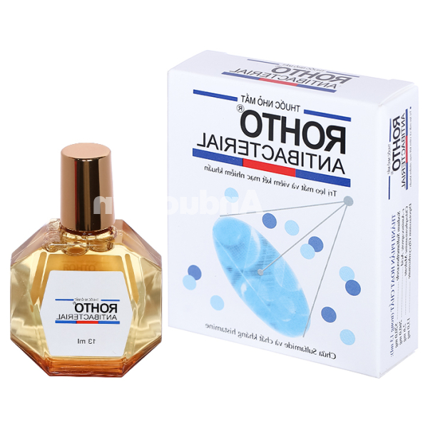 Dung dịch nhỏ mắt Rohto Antibacterial trị lẹo mắt, viêm kết mạc mắt chai 13ml