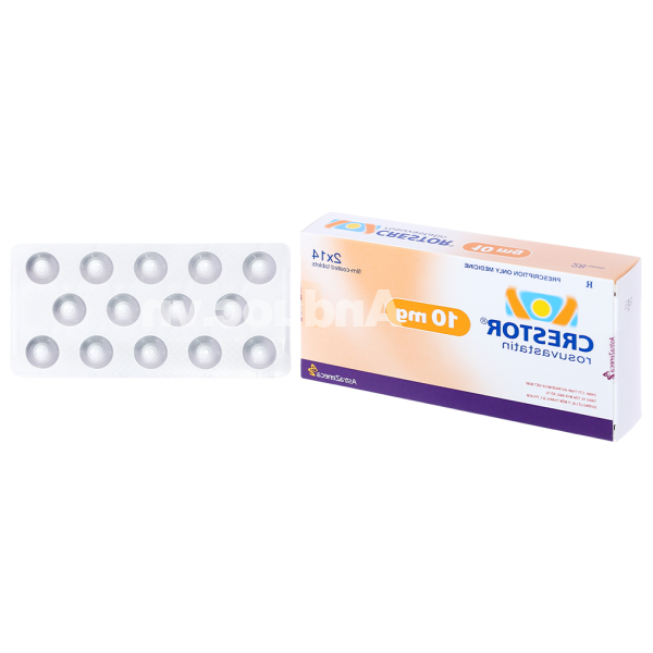 Crestor 10mg trị rối loạn mỡ máu (2 vỉ x 14 viên)