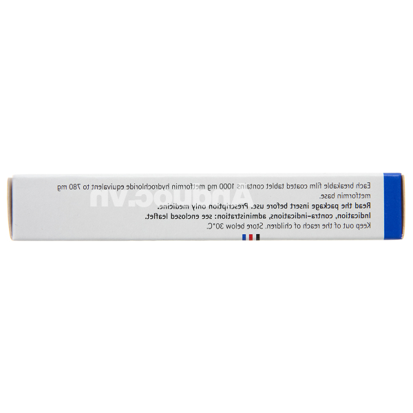 Glucophage 1000mg trị đái tháo đường (2 vỉ x 15 viên)