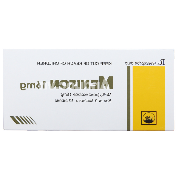 Menison 16mg thuốc kháng viêm, ức chế miễn dịch (3 vỉ x 10 viên)
