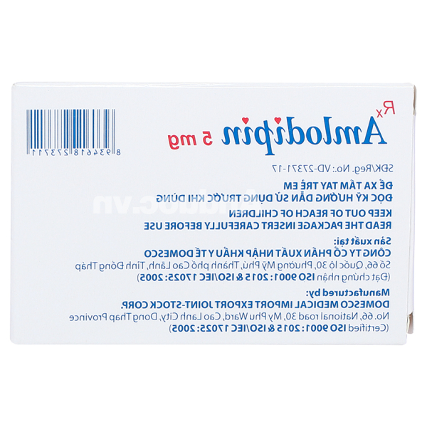 Amlodipin Domesco 5mg trị tăng huyết áp, đau thắt ngực (3 vỉ x 10 viên)