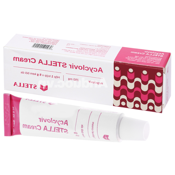 Acyclovir Stella Cream trị nhiễm virus Herpes simplex da tuýp 5g