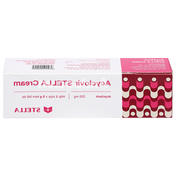 Acyclovir Stella Cream trị nhiễm virus Herpes simplex da tuýp 5g