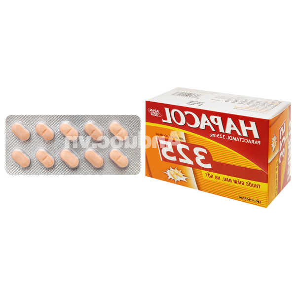 Hapacol 325 giảm đau, hạ sốt (10 vỉ x 10 viên)