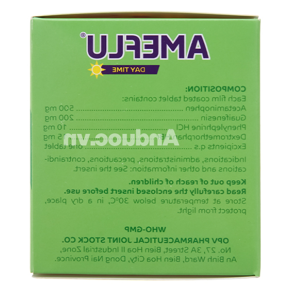 Ameflu Daytime giảm các triệu chứng cảm cúm, cảm lạnh (10 vỉ x 10 viên)
