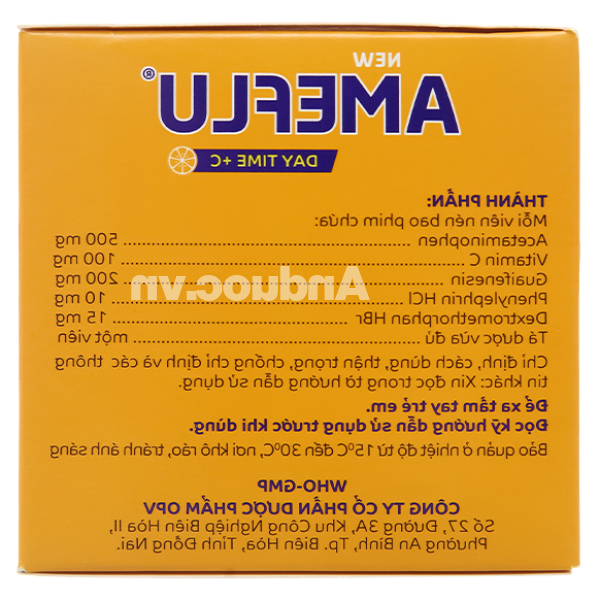 New Ameflu Daytime + C giảm các triệu chứng cảm cúm, cảm lạnh (10 vỉ x 10 viên)