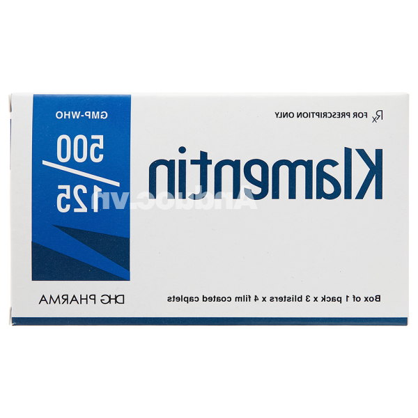 Klamentin 500/125 trị nhiễm khuẩn (3 vỉ x 4 viên)