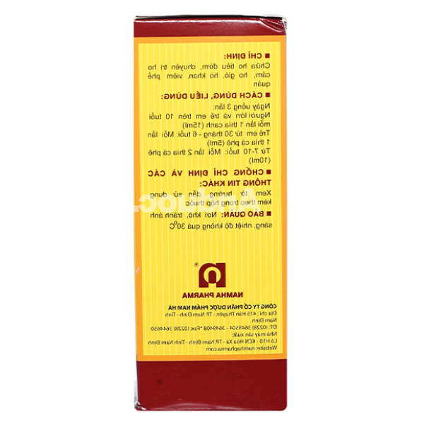 Siro Bổ Phế Nam Hà Chỉ Khái Lộ trị ho cảm, viêm phế quản chai 125ml