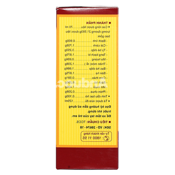 Siro Bổ Phế Nam Hà Chỉ Khái Lộ trị ho cảm, viêm phế quản chai 125ml