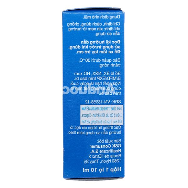 Dung dịch nhỏ mũi Otrivin 0.05% giảm triệu chứng nghẹt mũi chai 10ml