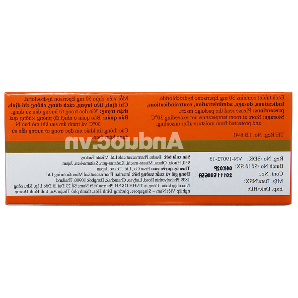 Myonal 50mg cải thiện các triệu chứng tăng trương lực cơ (3 vỉ x 10 viên)