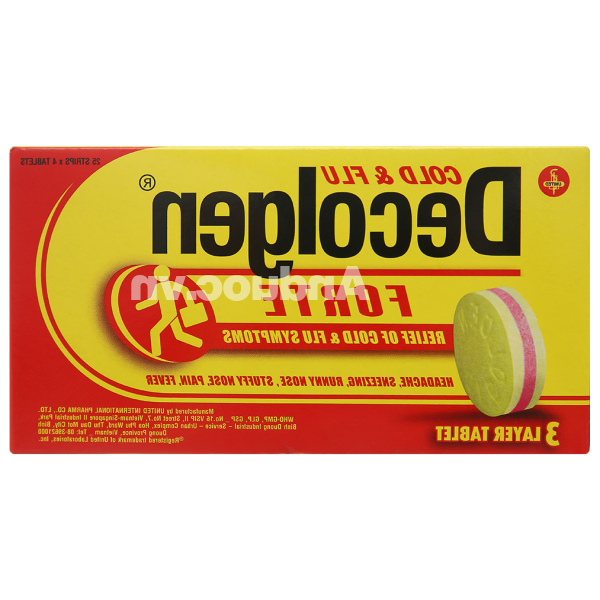 Decolgen Forte trị các triệu chứng cảm thông thường, viêm mũi dị ứng (25 vỉ x 4 viên)