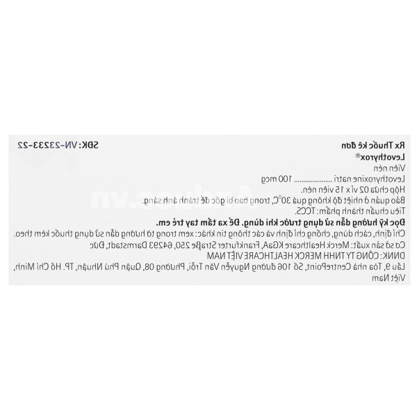 Levothyrox 100µg điều trị bệnh lý tuyến giáp (2 vỉ x 15 viên)