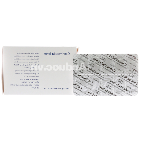Cotrimstada Forte 800mg/160mg trị nhiễm trùng (10 vỉ x 10 viên)