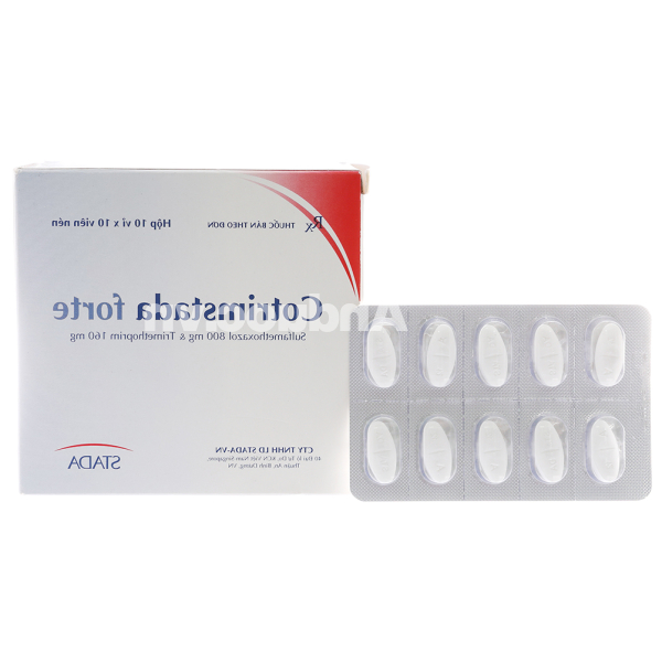 Cotrimstada Forte 800mg/160mg trị nhiễm trùng (10 vỉ x 10 viên)