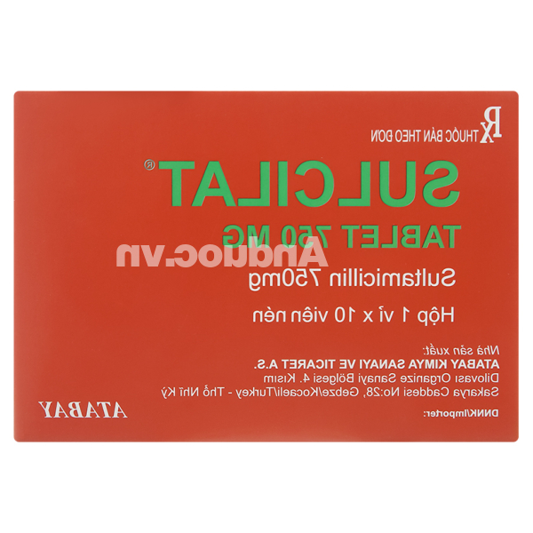 Sulcilat Tablet 750mg trị nhiễm khuẩn (1 vỉ x 10 viên)