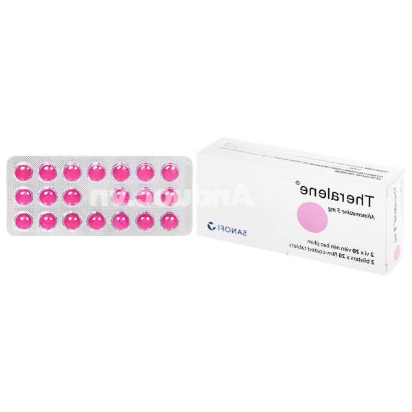 Theralene 5mg trị thỉnh thoảng mất ngủ hoặc triệu chứng dị ứng (2 vỉ x 20 viên)