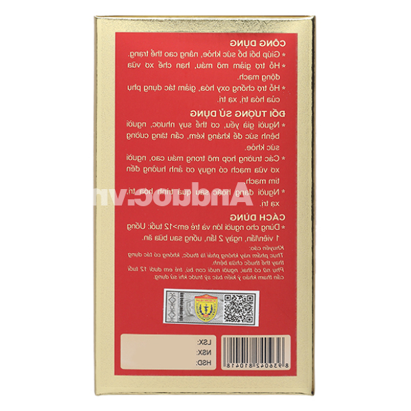 Tỏi Đen Sâm Ngọc Linh Gold hỗ trợ giảm mỡ máu hộp 60 viên